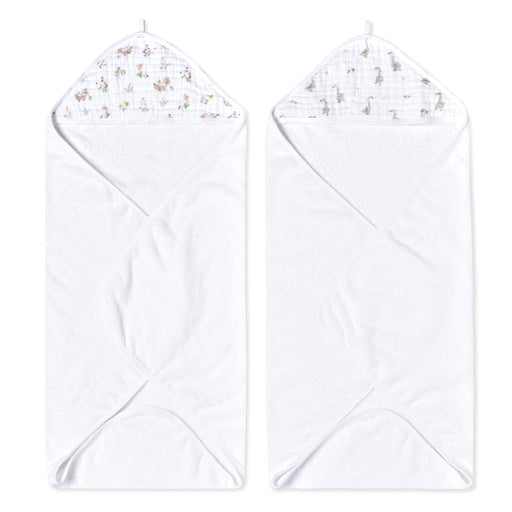 aden + anais - Hooded Towel Mother & Baby Hooded Towel | Country Floral - Girl