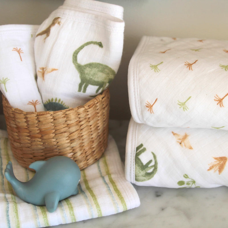 aden + anais - Hooded Towel Mother & Baby Hooded Towel | Dino Jungle - Boy