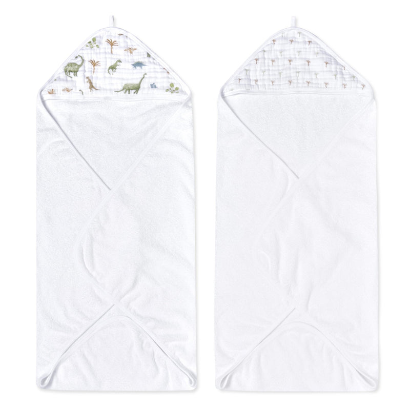 aden + anais - Hooded Towel Mother & Baby Hooded Towel | Dino Jungle - Boy