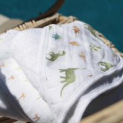 aden + anais - Hooded Towel Mother & Baby Hooded Towel | Dino Jungle - Boy