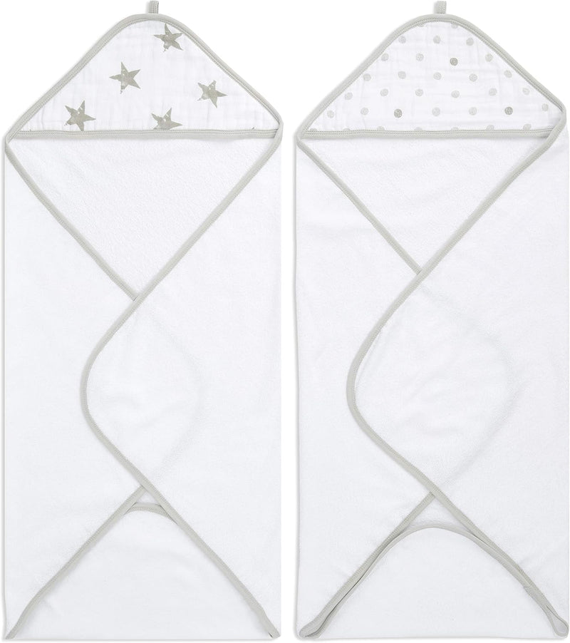 aden + anais - Hooded Towel Mother & Baby Hooded Towel | Dusty 2 - pack - Neutral