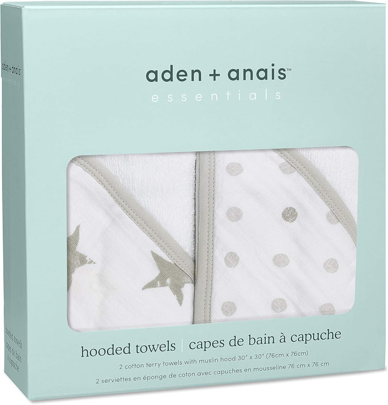aden + anais - Hooded Towel Mother & Baby Hooded Towel | Dusty 2 - pack - Neutral