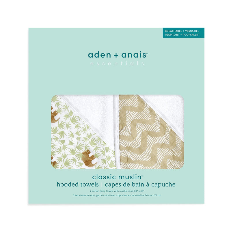 aden + anais - Hooded Towel Mother & Baby Hooded Towel | Tanzania - Neutral