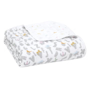 aden + anais - Muslin Blanket Mother & Baby Muslin Blanket | Alphabet Animals - Neutral