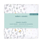 aden + anais - Muslin Blanket Mother & Baby Muslin Blanket | Alphabet Animals - Neutral