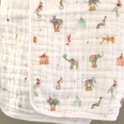 aden + anais - Muslin Blanket Mother & Baby Muslin Blanket | Elephant Circus - Neutral