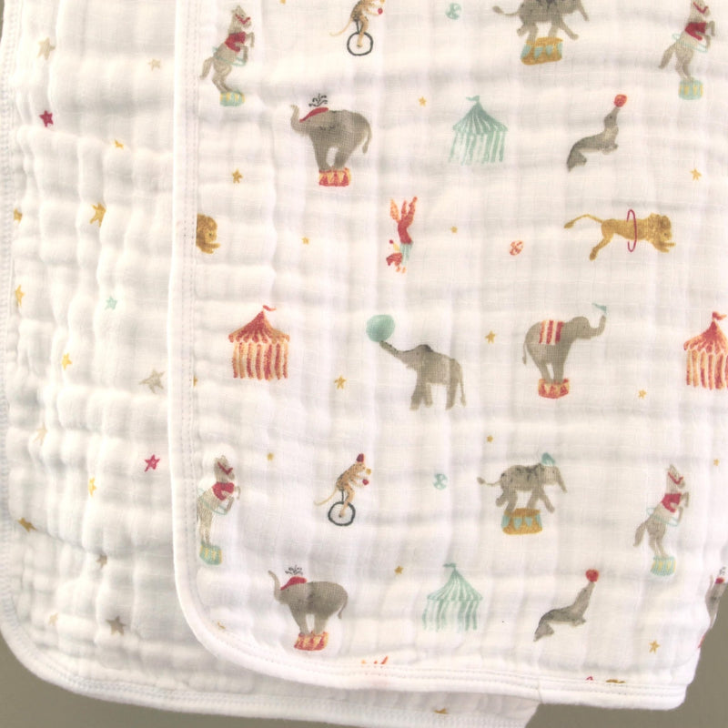 aden + anais - Muslin Blanket Mother & Baby Muslin Blanket | Elephant Circus - Neutral