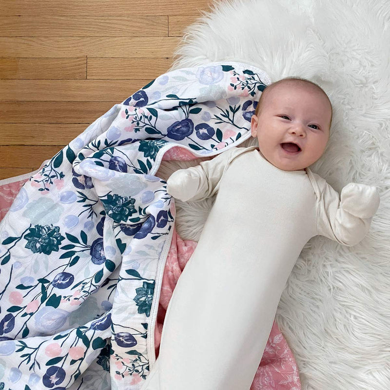 aden + anais - Muslin Blanket Mother & Baby Muslin Blanket | Flowers Bloom - Girl