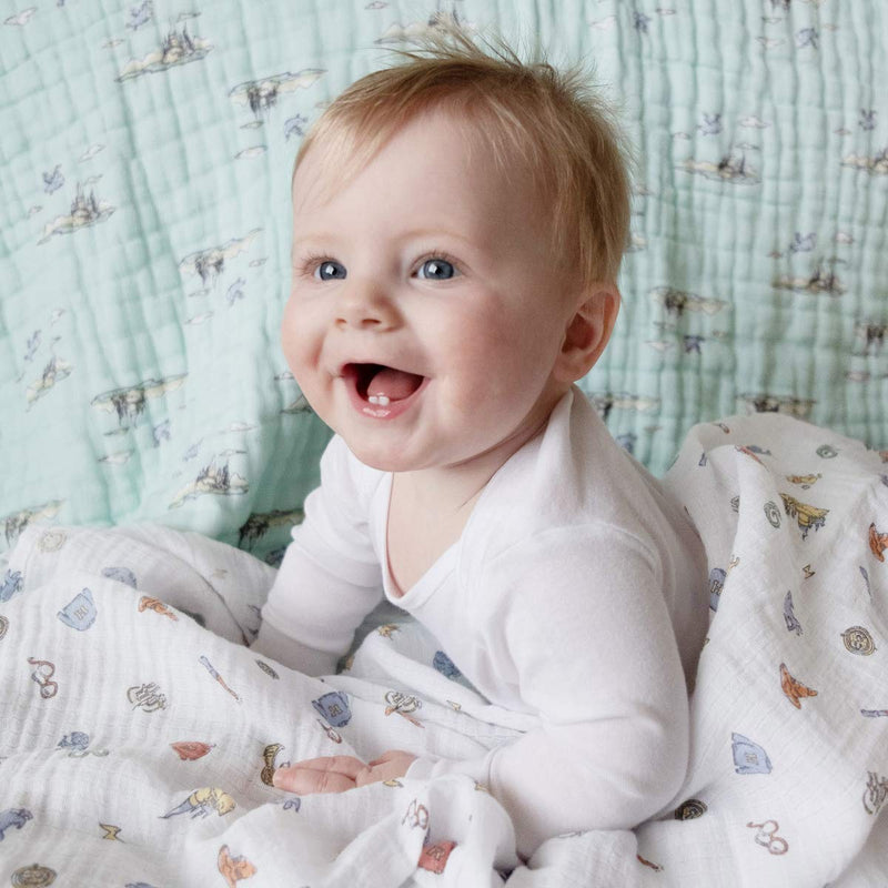 aden + anais - Muslin Blanket Mother & Baby Muslin Blanket | Hogwarts Essentials - Neutral