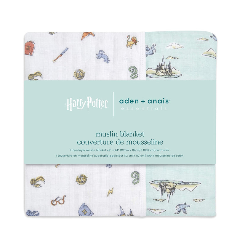 aden + anais - Muslin Blanket Mother & Baby Muslin Blanket | Hogwarts Essentials - Neutral