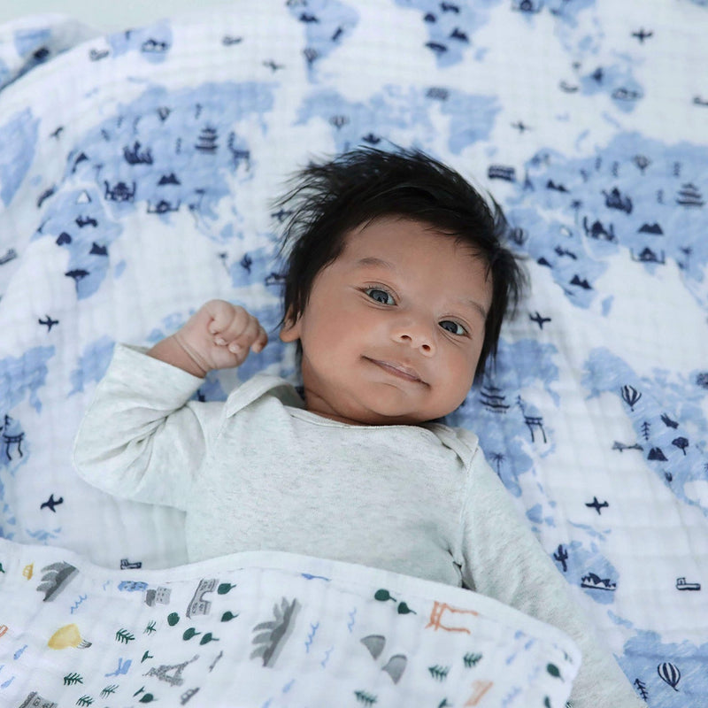 aden + anais - Muslin Blanket Mother & Baby Muslin Blanket | Little Big World - Boy