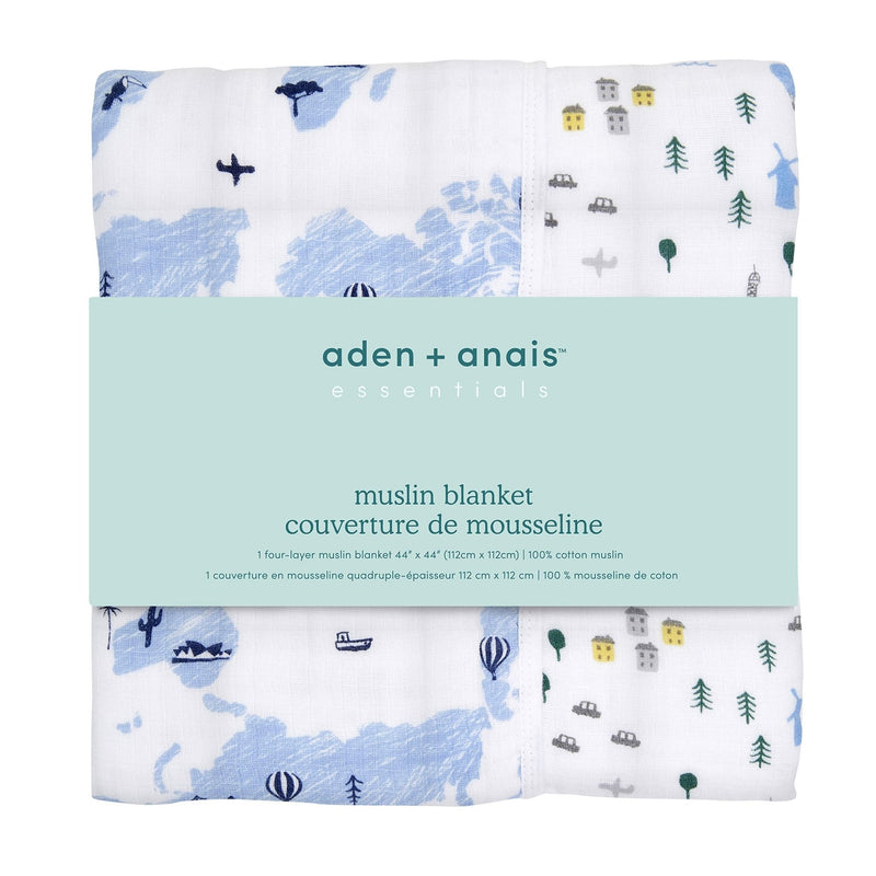 aden + anais - Muslin Blanket Mother & Baby Muslin Blanket | Little Big World - Boy