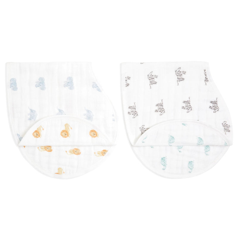 aden + anais - Organic Burpy Bibs | Animal Kingdom - Neutral Mother & Baby