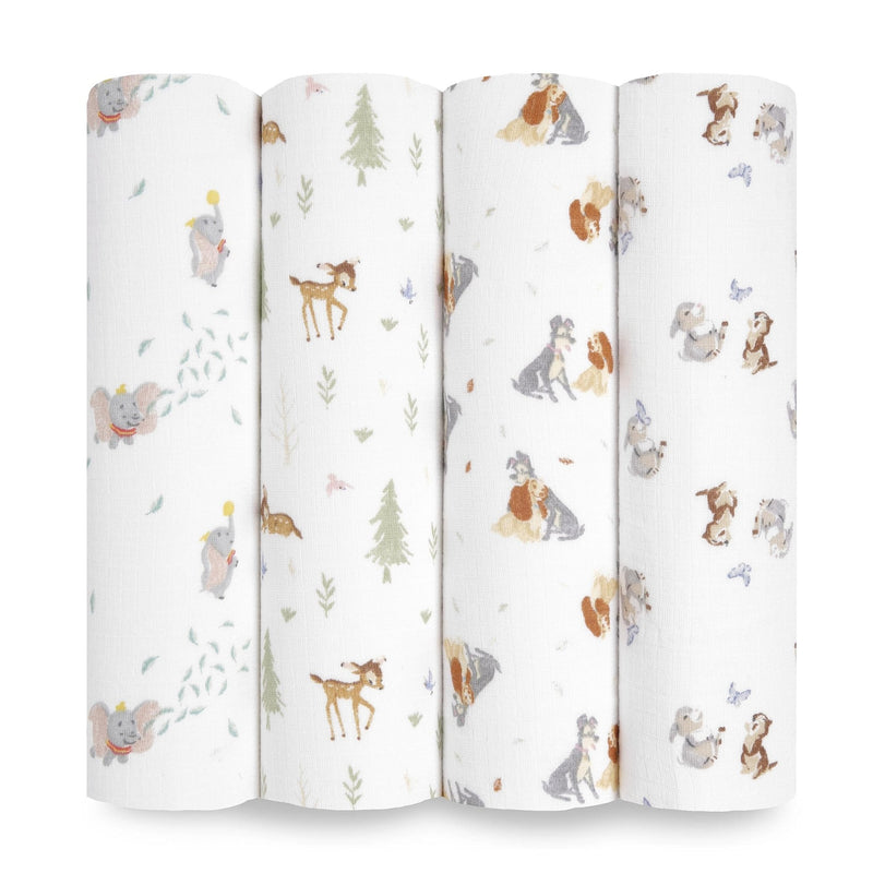aden + anais - Swaddles - Box Mother & Baby Swaddles - Box | Disney + Friends 4pk - Neutral