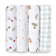 aden + anais - Swaddles - Box Mother & Baby Swaddles - Box | Elephant Circus - Neutral