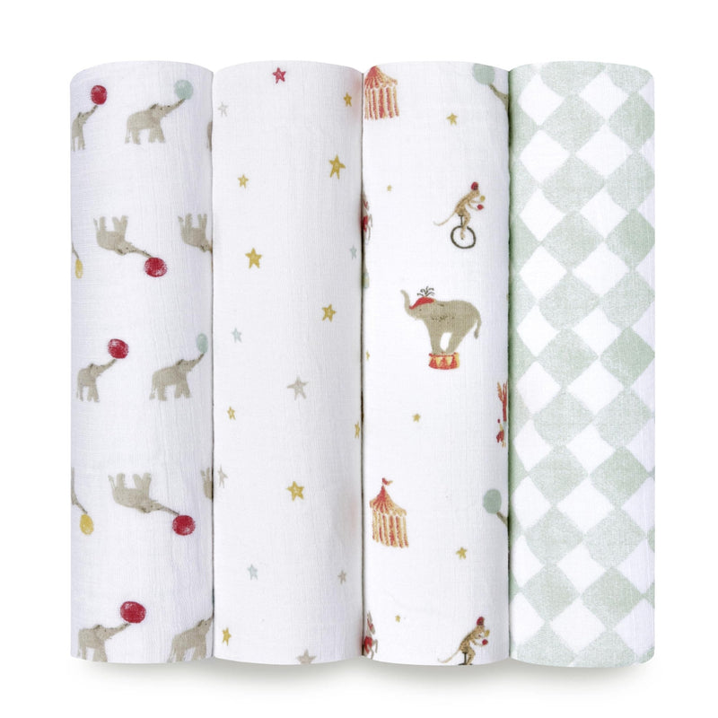aden + anais - Swaddles - Box Mother & Baby Swaddles - Box | Elephant Circus - Neutral