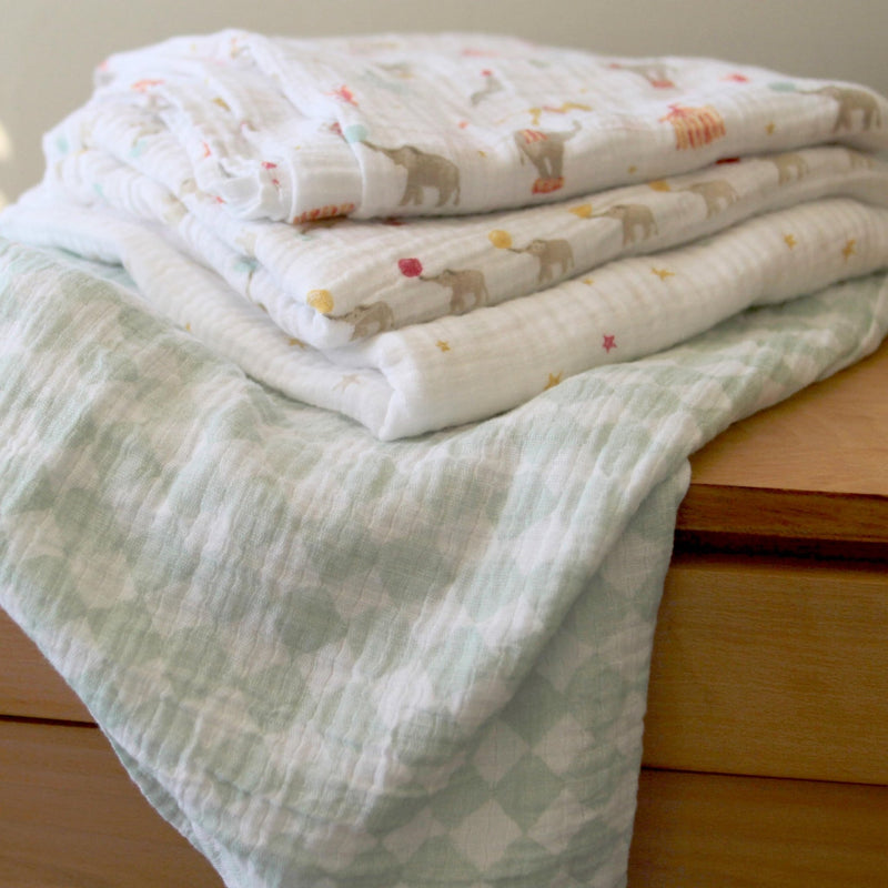 aden + anais - Swaddles - Box Mother & Baby Swaddles - Box | Elephant Circus - Neutral