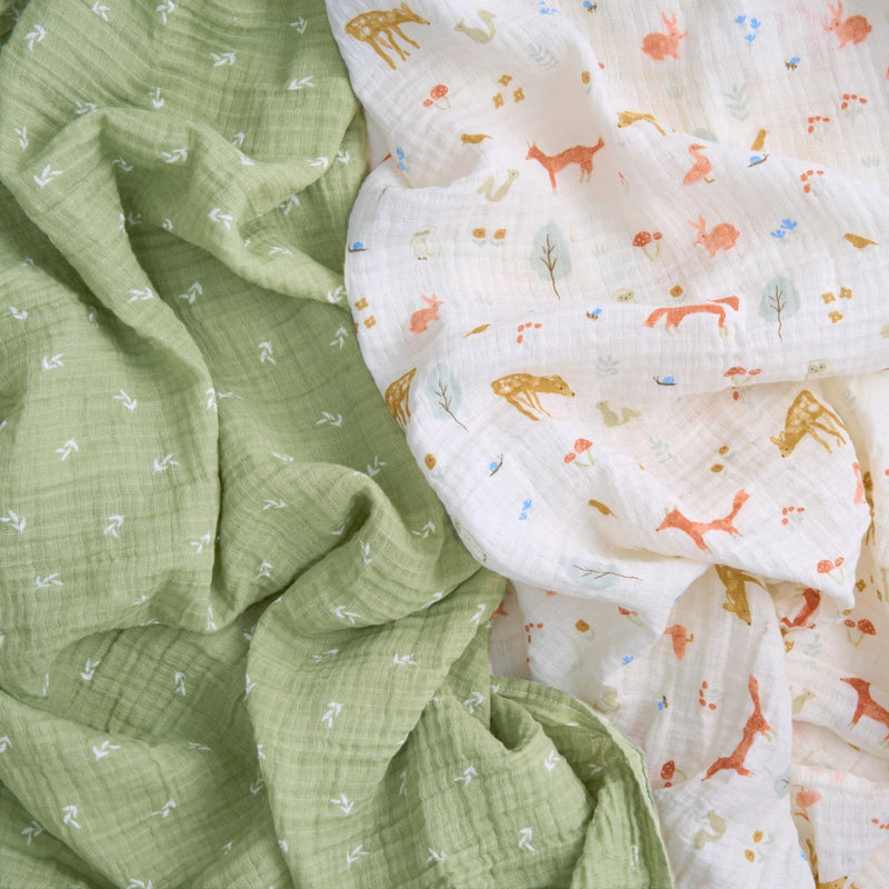aden + anais - Swaddles Sage Woodland Neutral