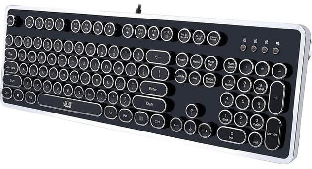 Adesso AKB-636UB mechanical typewriter keyboard front view