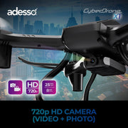 Adesso - CyberDrone X1 720P Camera 2.4G Wireless Remote One - Touch Auto Return Toys & Games