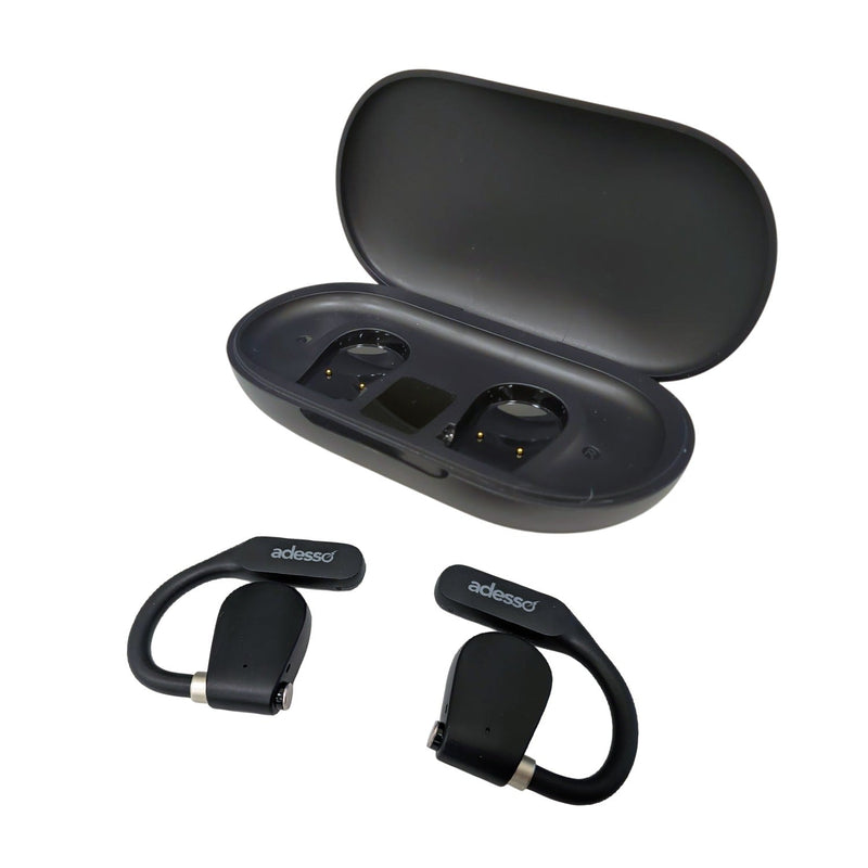 Adesso - Earbuds Bluetooth Xtream T4 - Open - Ear with Charging Case - Black Electronics