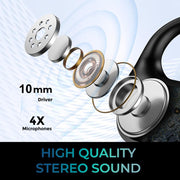 Adesso - Earbuds Bluetooth Xtream T4 - Open - Ear with Charging Case - Black Electronics