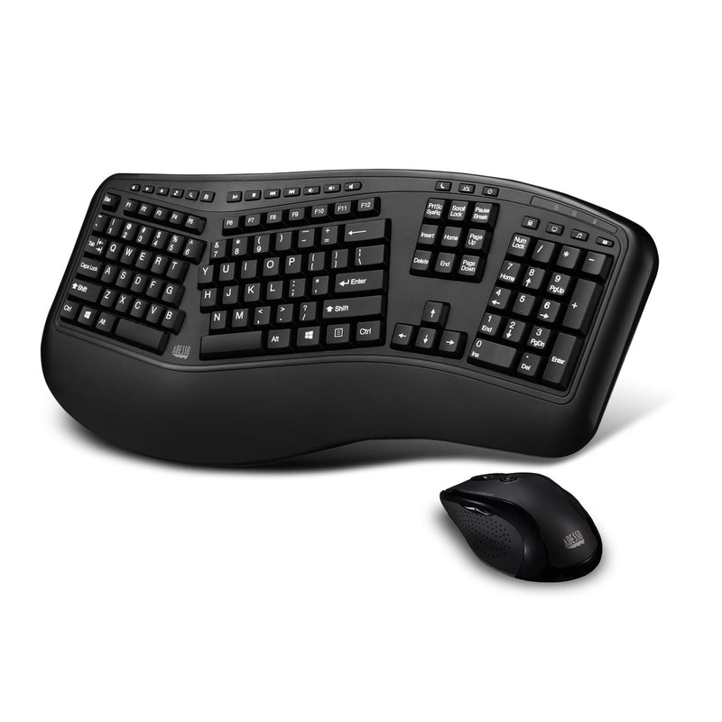 Adesso - Keyboard & Mouse Combo Wireless ERGO 1600dpi PC/MAC - FRENCH Canadian Electronics