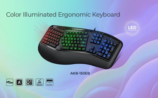 Adesso - Keyboard Wired TRU - FORM 150 Ergonomic - French Canadian - Black Electronics