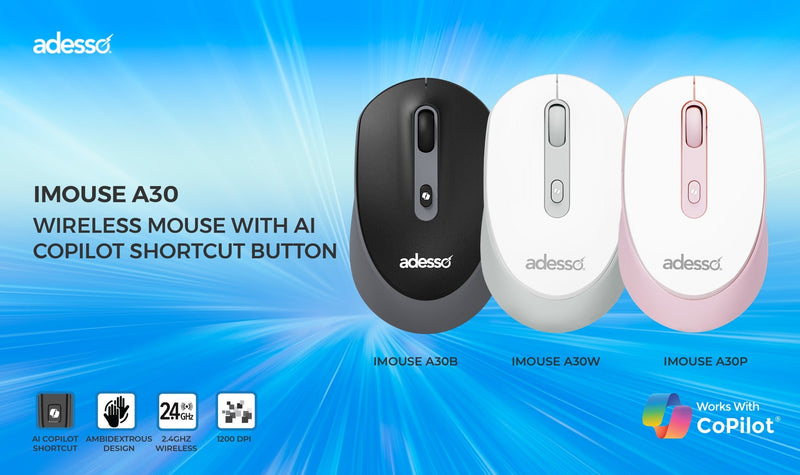 Adesso - Mouse Wireless A30B 4 Buttons Electronics