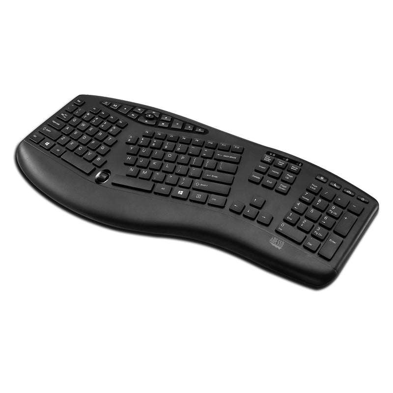Adesso - TruForm™ 1600 Wireless Ergonomic Keyboard and Optical Mouse (WKB - 1600CB) - Canadian French Electronics