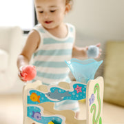 Melissa & Doug - Rollables Wooden Ocean Slide - in use during play