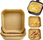Square Air Fryer Parchment Liners, 16 × 16 cm, 50 Count