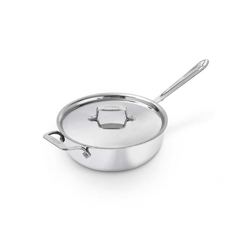 All-Clad - D5 Polished Stainless Steel Essential Pan with Lid - 4 qt