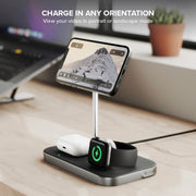 ALOGIC MagSpeed 3-in-1 Wireless Charging Station black angle view