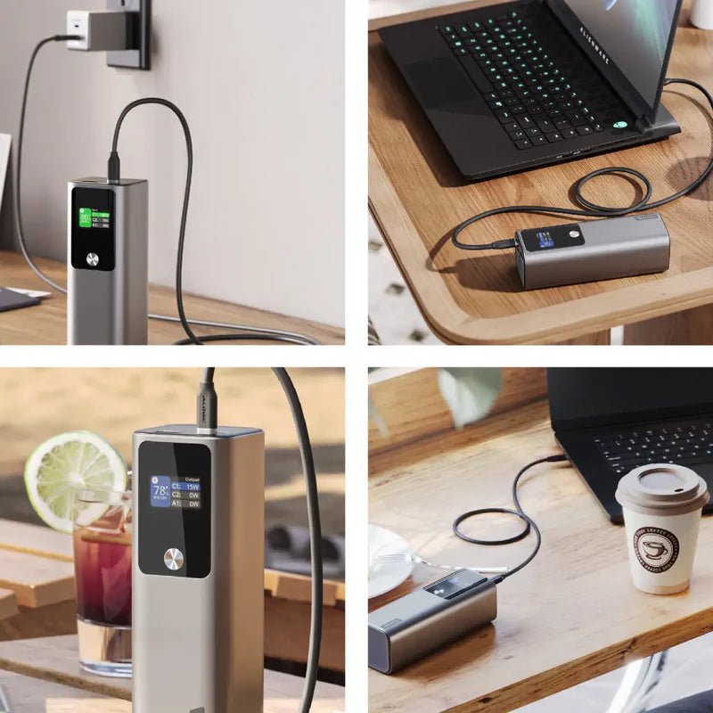 Alogic - Powerbank 27600mAh Ark Pro USB - C with 160W Power Delivery Fast Charge 3 Port - 2x USB - C (up to 140W) 1x USB - A (22.5W) with Digital Display& 50cm detachable USB - C Cable Electronics