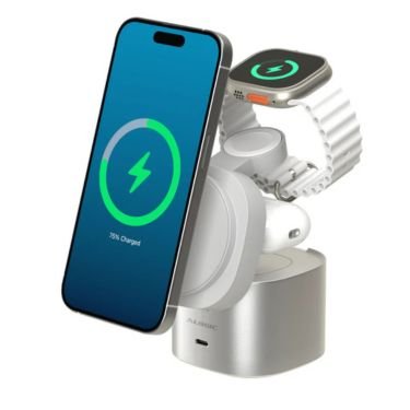 Alogic - Qi2 Charging Stand 4 - in - 1 Phone & Airpods & Apple Watch Charger & USB - C Charging - White Electronics
