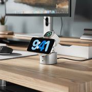 Alogic - Qi2 Charging Stand 4 - in - 1 Phone & Airpods & Apple Watch Charger & USB - C Charging - White Electronics