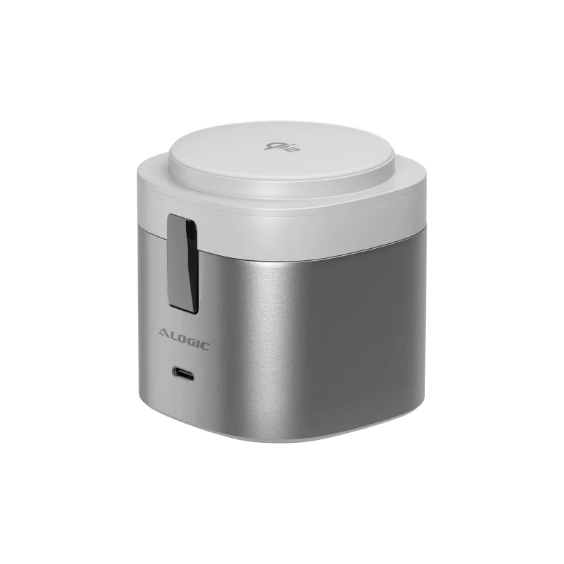 Alogic - Qi2 Charging Stand 4 - in - 1 Phone & Airpods & Apple Watch Charger & USB - C Charging - White Electronics