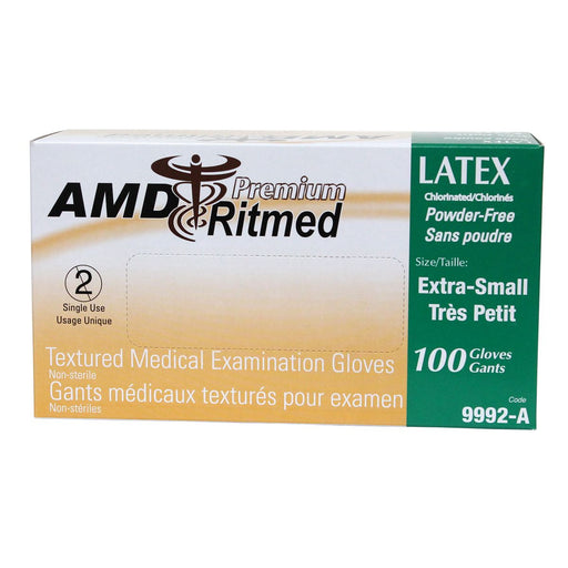 AMD Medicom - Latex Gloves Powder Free Extra Small (100) Business & Industrial