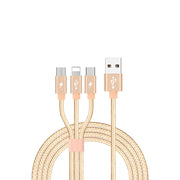 AMPD 3-in-1 multi-tip charging cable in rose gold