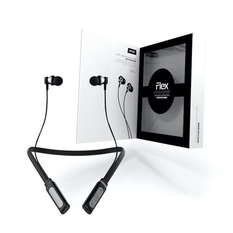 AMPD Flex wireless sport neckband headphones in black