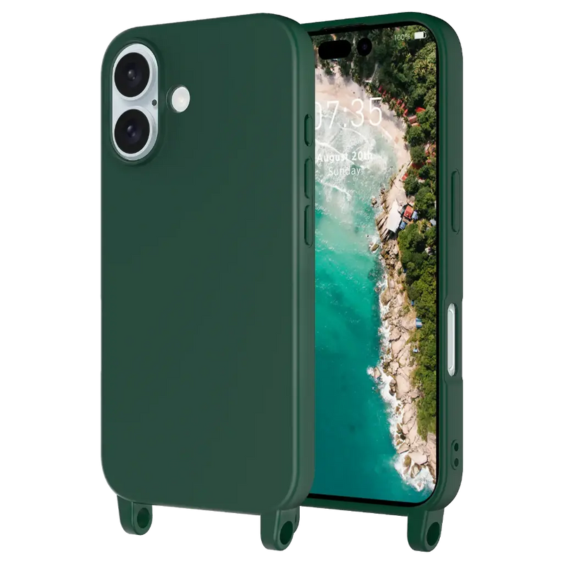 AMPD crossbody strap case for iPhone 16 in green