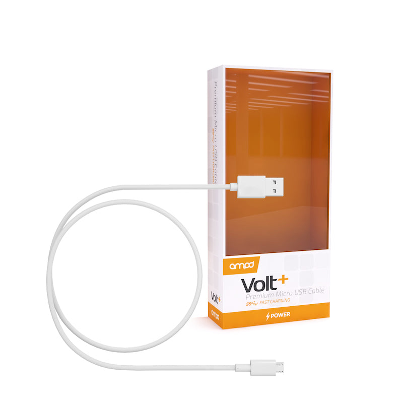 AMPD Volt Plus premium Micro-USB cable in white