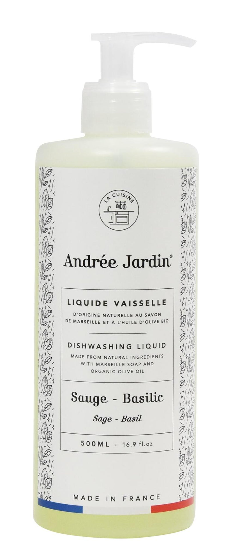 Andree Jardin - Liquid Dishwashing Soap Sage Basil 500ml Home & Kitchen