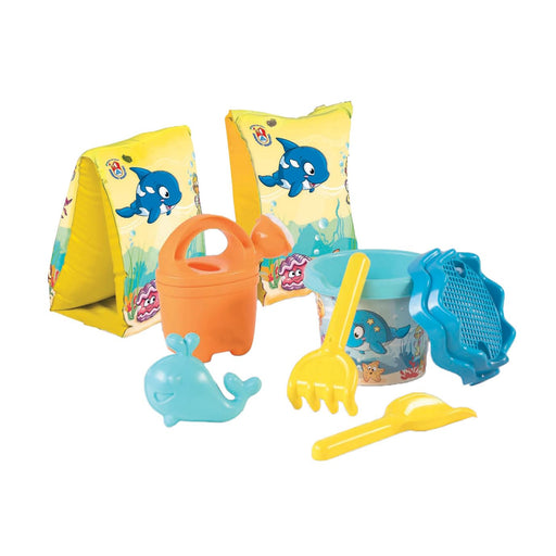 Androni - BACKPACK - BEACH SET AND ARM FLOATIES FISH Games & Toys