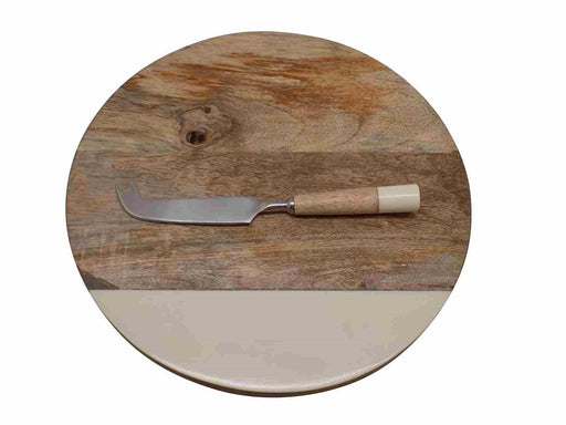 Artisan 85 - Round Serving Board w/Soft Cheese Knife Home & Kitchen