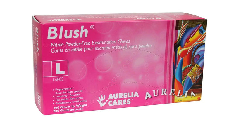 Aurelia - Blush Pink Nitrile Gloves 200 Powderfree Business & Industrial Large