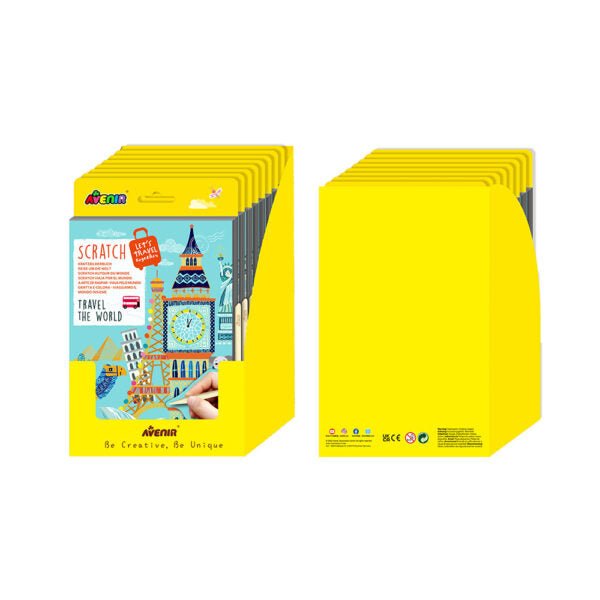 Avenir - 2025 SCRATCH BOOK - TRAVEL THE WORLD (8 PCS/DISPLAY) Toys & Games