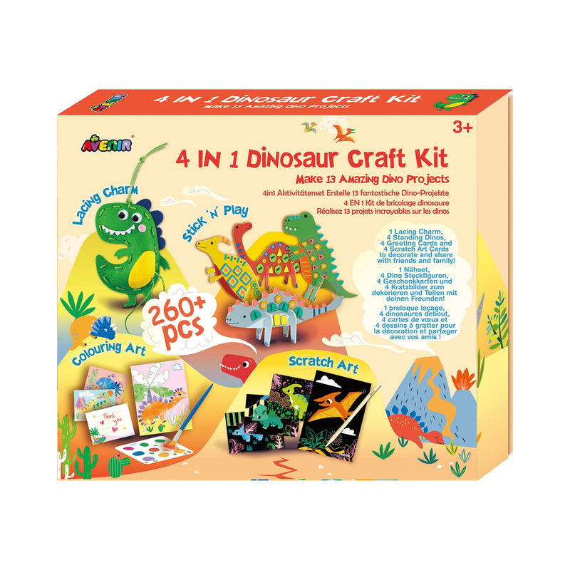 Avenir - 4 - IN - 1 DINOSAUR CRAFT KIT Toys & Games