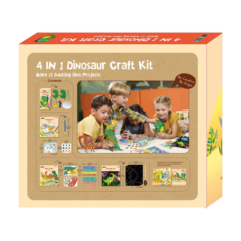 Avenir - 4 - IN - 1 DINOSAUR CRAFT KIT Toys & Games